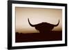 Bull Set Sepia Crop-Nathan Larson-Framed Photographic Print