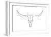 Bull Skull-Sheldon Lewis-Framed Art Print