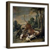 Bull Surrendered by Dogs, Flemish School-Frans Snyders-Framed Giclee Print