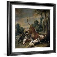 Bull Surrendered by Dogs, Flemish School-Frans Snyders-Framed Giclee Print