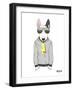 Bull Terrier in City Style-Olga Angellos-Framed Art Print