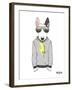 Bull Terrier in City Style-Olga Angellos-Framed Art Print