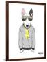 Bull Terrier in City Style-Olga Angellos-Framed Art Print