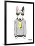 Bull Terrier in City Style-Olga Angellos-Framed Art Print