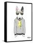 Bull Terrier in City Style-Olga Angellos-Framed Stretched Canvas