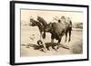 Bull Throwing Rodeo Rider-null-Framed Art Print