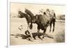 Bull Throwing Rodeo Rider-null-Framed Art Print