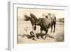 Bull Throwing Rodeo Rider-null-Framed Art Print