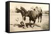 Bull Throwing Rodeo Rider-null-Framed Stretched Canvas