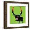 Bull With Blooded Horns-null-Framed Art Print