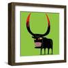 Bull With Blooded Horns-null-Framed Art Print