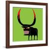 Bull With Blooded Horns-null-Framed Art Print