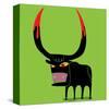 Bull With Blooded Horns-null-Stretched Canvas