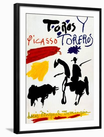 Bull with Bullfighter-Pablo Picasso-Framed Art Print