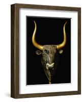 Bull with Horns of Gilded Wood, Black Steatite Rhyton (1700-1400 BCE), Minoan-null-Framed Giclee Print