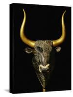 Bull with Horns of Gilded Wood, Black Steatite Rhyton (1700-1400 BCE), Minoan-null-Stretched Canvas