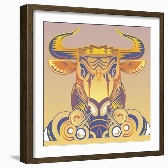 Bull-David Chestnutt-Framed Giclee Print