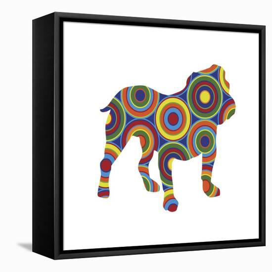 Bulldog Abstract Circles-Ron Magnes-Framed Stretched Canvas