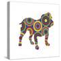 Bulldog Abstract Circles-Ron Magnes-Stretched Canvas