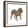 Bulldog Abstract Circles-Ron Magnes-Framed Giclee Print