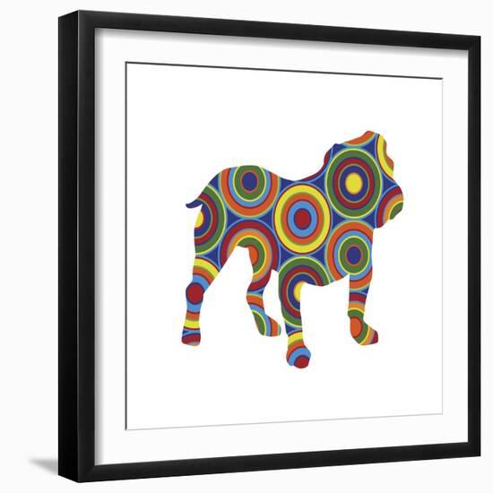 Bulldog Abstract Circles-Ron Magnes-Framed Giclee Print