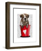 Bulldog Bucket of Love Red-Fab Funky-Framed Art Print