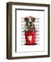Bulldog Bucket of Love Red-Fab Funky-Framed Art Print