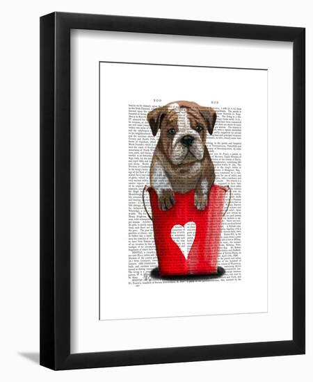 Bulldog Bucket of Love Red-Fab Funky-Framed Art Print