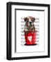 Bulldog Bucket of Love Red-Fab Funky-Framed Art Print