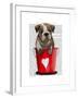 Bulldog Bucket of Love Red-Fab Funky-Framed Art Print
