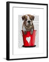 Bulldog Bucket of Love Red-Fab Funky-Framed Art Print