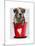 Bulldog Bucket of Love Red-Fab Funky-Mounted Art Print