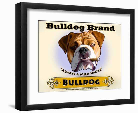 Bulldog Cigar-Brian Rubenacker-Framed Art Print