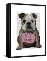 Bulldog Free Hugs-Fab Funky-Framed Stretched Canvas