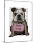 Bulldog Free Hugs-Fab Funky-Mounted Art Print