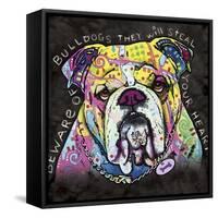 Bulldog Heart-Dean Russo-Framed Stretched Canvas