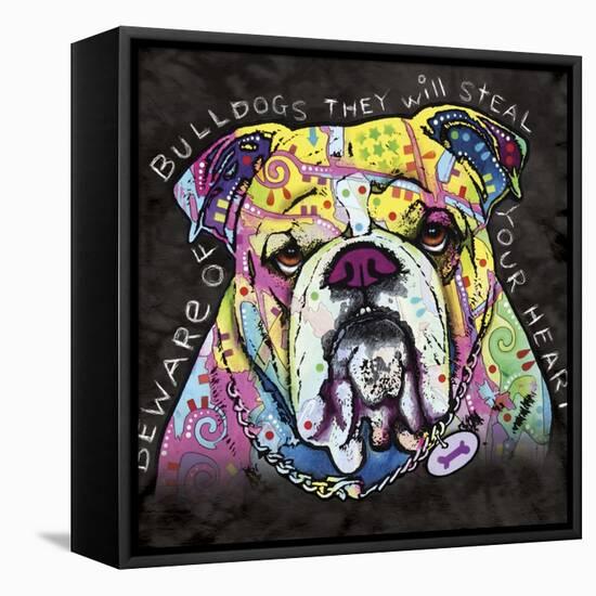 Bulldog Heart-Dean Russo-Framed Stretched Canvas