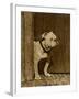 Bulldog in a Doorway-null-Framed Art Print