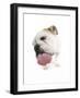 Bulldog Licking the Screen-null-Framed Photographic Print