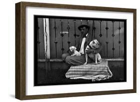 Bulldog, Master, and Pup-null-Framed Art Print