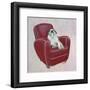 Bulldog on Red-Carol Dillon-Framed Art Print