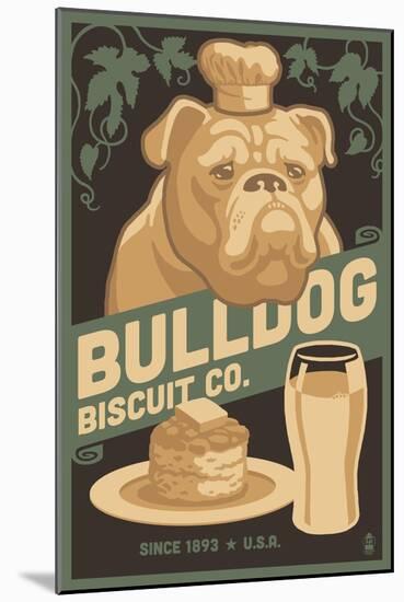 Bulldog - Retro Bisquit Ad-Lantern Press-Mounted Art Print