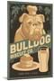 Bulldog - Retro Bisquit Ad-Lantern Press-Mounted Art Print