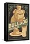 Bulldog - Retro Bisquit Ad-Lantern Press-Framed Stretched Canvas