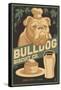 Bulldog - Retro Bisquit Ad-Lantern Press-Framed Stretched Canvas