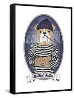 Bulldog Sailor with Tattoo-Olga Angellos-Framed Stretched Canvas