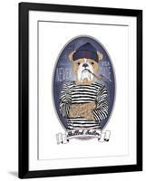 Bulldog Sailor with Tattoo-Olga Angellos-Framed Art Print