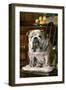 Bulldog Sitting on Chair-null-Framed Photographic Print