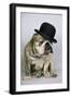 Bulldog Wearing Bowler Hat-null-Framed Photographic Print