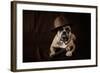 Bulldog With Hat And Cigar-feeferlump-Framed Photographic Print